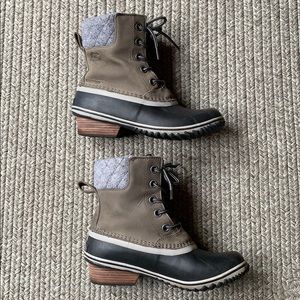 Sorel Slimpack II Lace Boot, Quarry, Black, Size 8